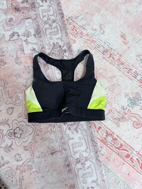 Reebok Black Lime and Cream Racerback Sports Bra